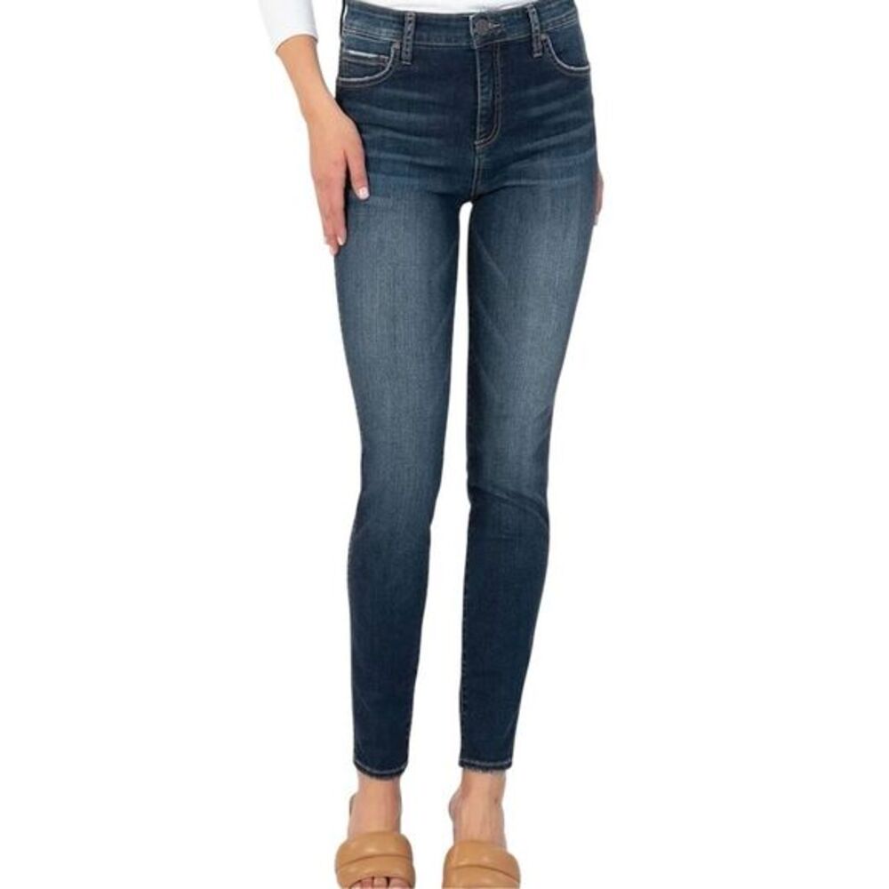 Kut from the Kloth Women's Toothpick Skinny Jeans Size 10 Blue High-Rise Denim